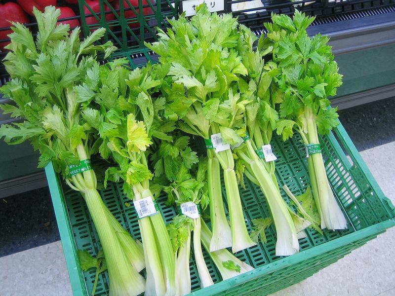Bunches of green celery