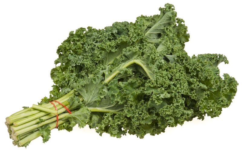A bunch of curly green kale
